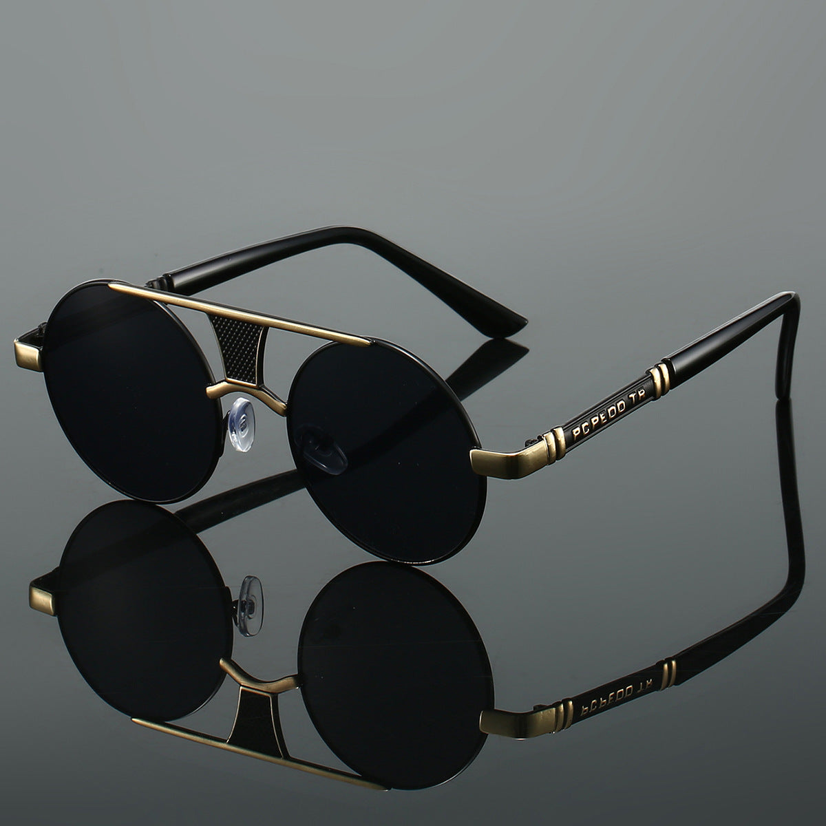Men's Double Beam Round Frame Classic HD Fashion Sunglasses