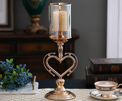 Dinner European Luxury Glass Candle Holder Ornament