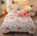Parure de lit quatre pièces avec draps en velours pour rester au chaud (velours laiteux)