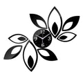 Horloge murale feuille Miroir 3D