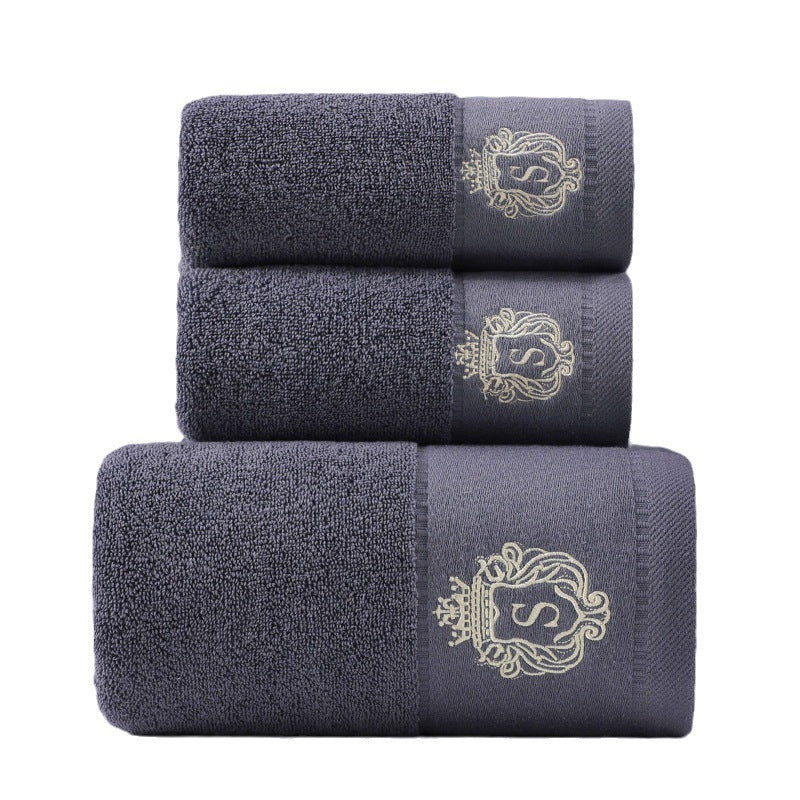 Ensemble de trois serviettes en pur coton avec serviette de bain pour les mains