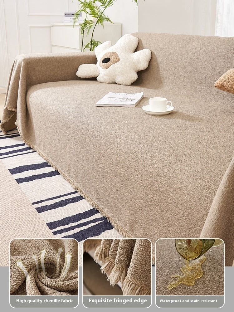 Teddy Plush Waterproof Sofa Cover Sets Of Towels Four Seasons Universal Non-slip