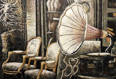 Vintage Antique Wall Art Canvas Painting