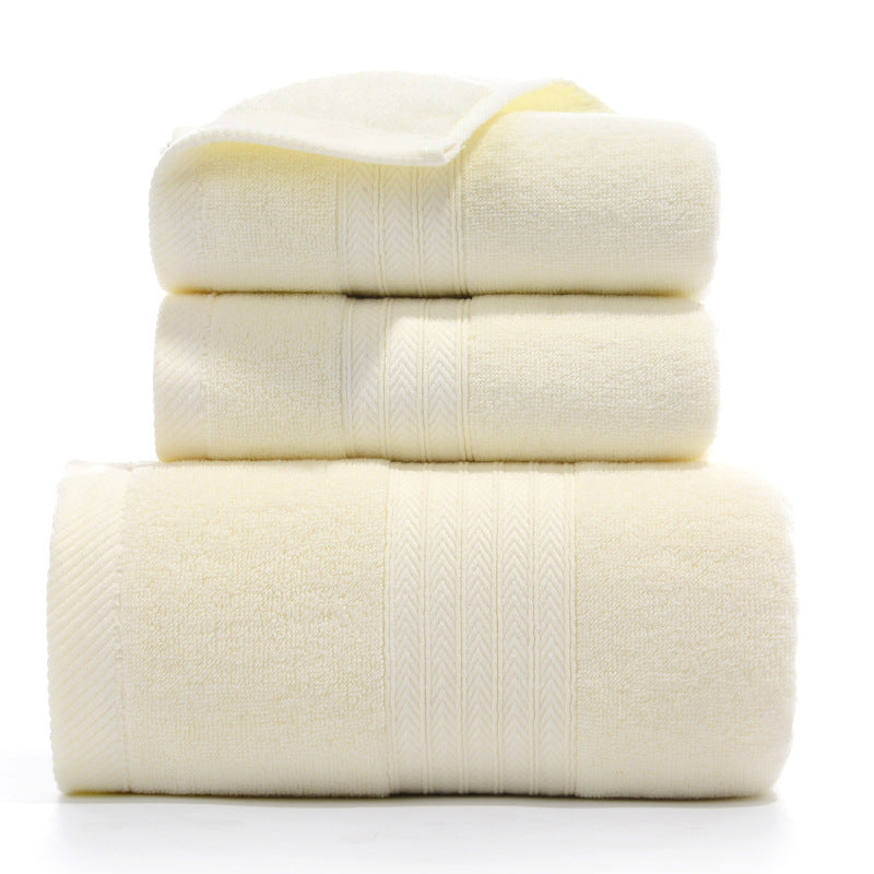 Ensemble de trois serviettes en pur coton avec serviette de bain pour les mains