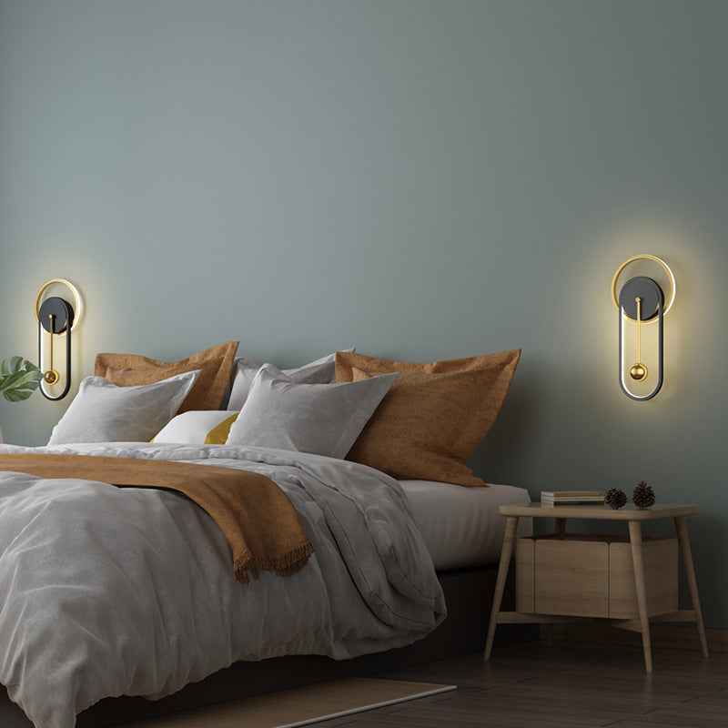 Nordic Minimalist Mute Clock Wall Lamp Living Room Background Wall Decoration Lamp Wall Clock