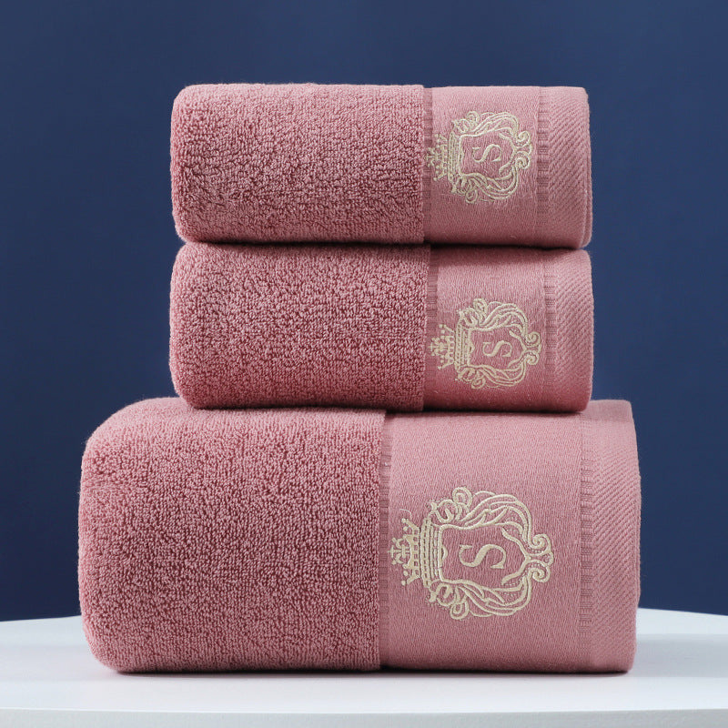 Ensemble de trois serviettes en pur coton avec serviette de bain pour les mains