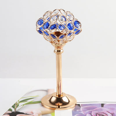 Crystal Candle Holder Creative Decoration Restaurant Metal Glass