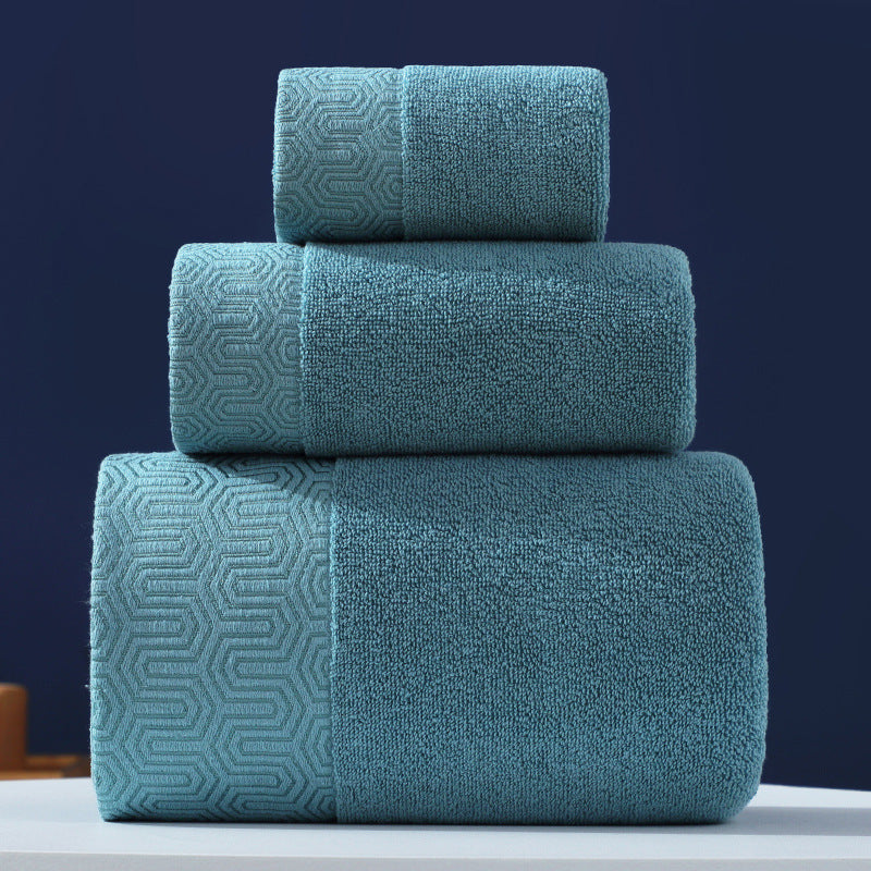 Ensemble de trois serviettes en pur coton avec serviette de bain pour les mains