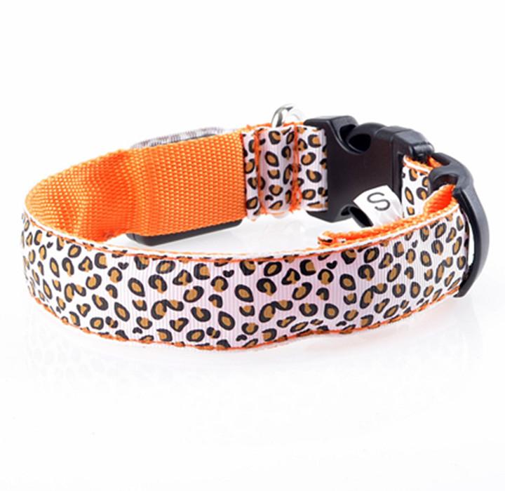Fashion Leopard Adjustable Led Dog Collar - Firebrands
