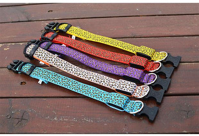 Fashion Leopard Adjustable Led Dog Collar - Firebrands