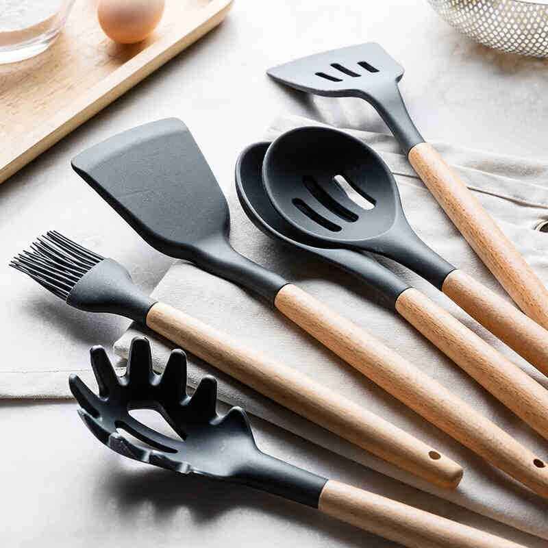 Non Stick Pot Spatula and Spoon - Essential Non Stick Spatula Set for Effortless Cooking