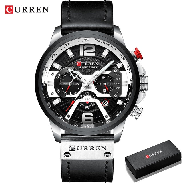 Military Leather Chronograph Wristwatch - Firebrands