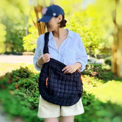Perfect Puffy Large Quilted Black Bag 