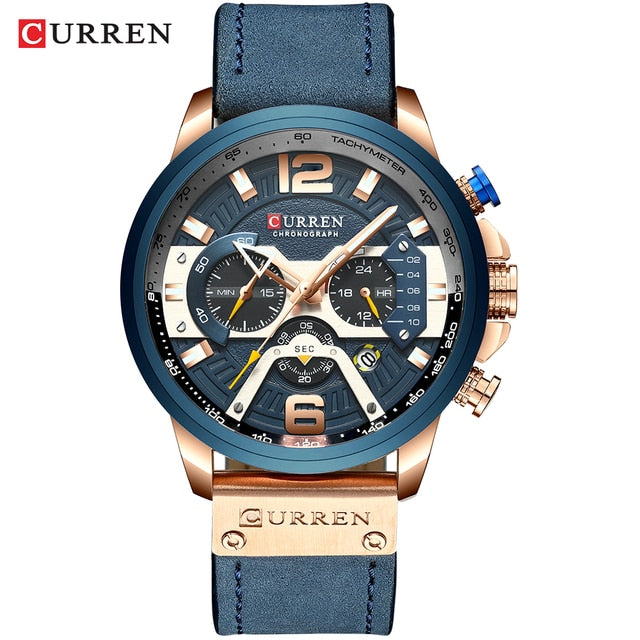 Military Leather Chronograph Wristwatch - Firebrands