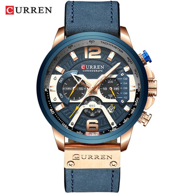Military Leather Chronograph Wristwatch - Firebrands