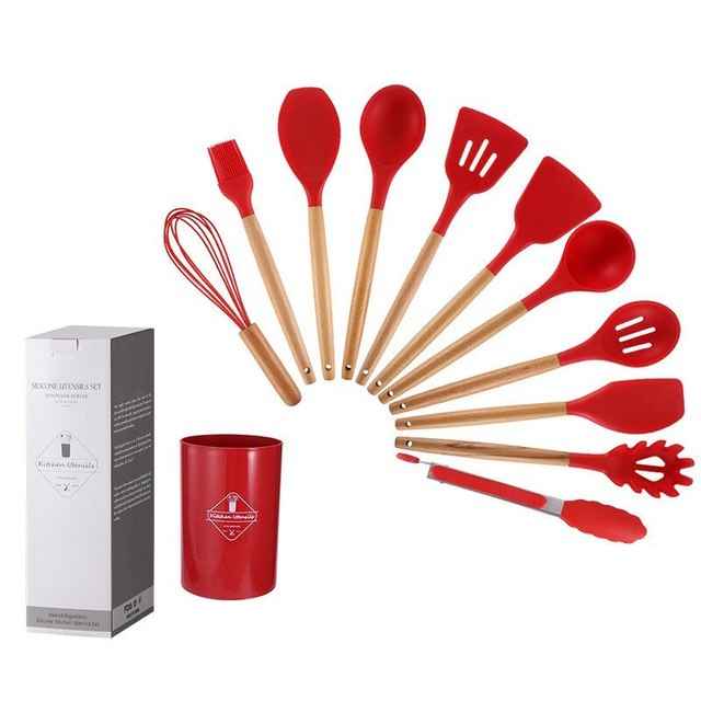 Non Stick Pot Spatula and Spoon - Essential Non Stick Spatula Set for Effortless Cooking