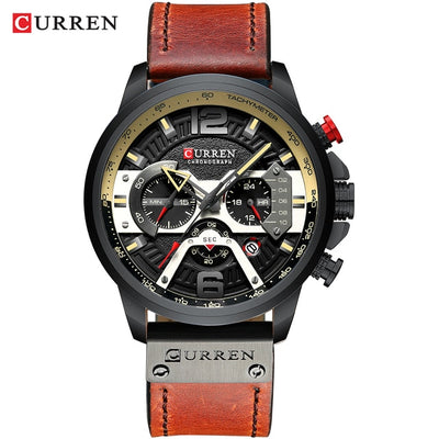 Military Leather Chronograph Wristwatch - Firebrands