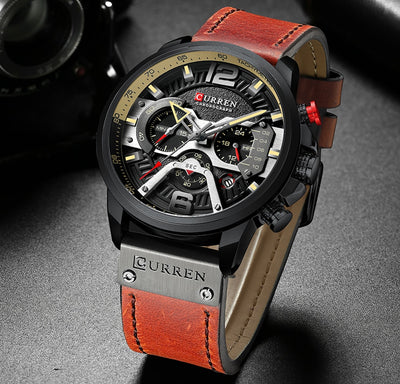 Military Leather Chronograph Wristwatch - Firebrands