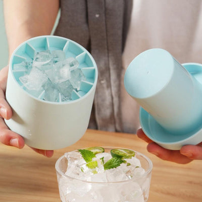 Silicone Cylinder Portable Ice Maker Bucket - Firebrands