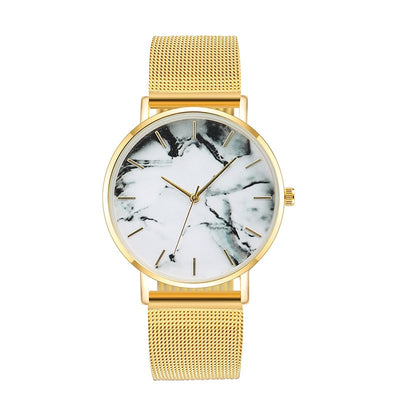 Fashion Rose Gold Mesh Band Creative Marble Female Wrist Watch Luxury Women Quartz Watches Gifts Relogio Feminino Drop Shipping - Firebrands