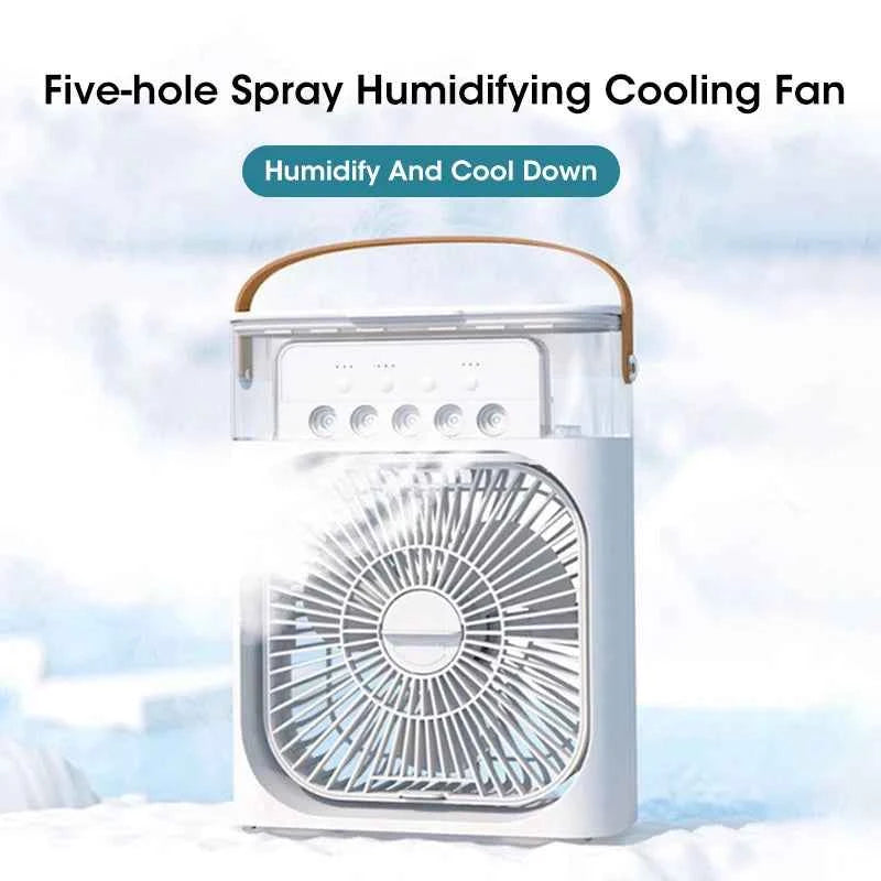 Five-Hole Spray Humidifying Fan Portable Water-cooling Fan 3 Speed