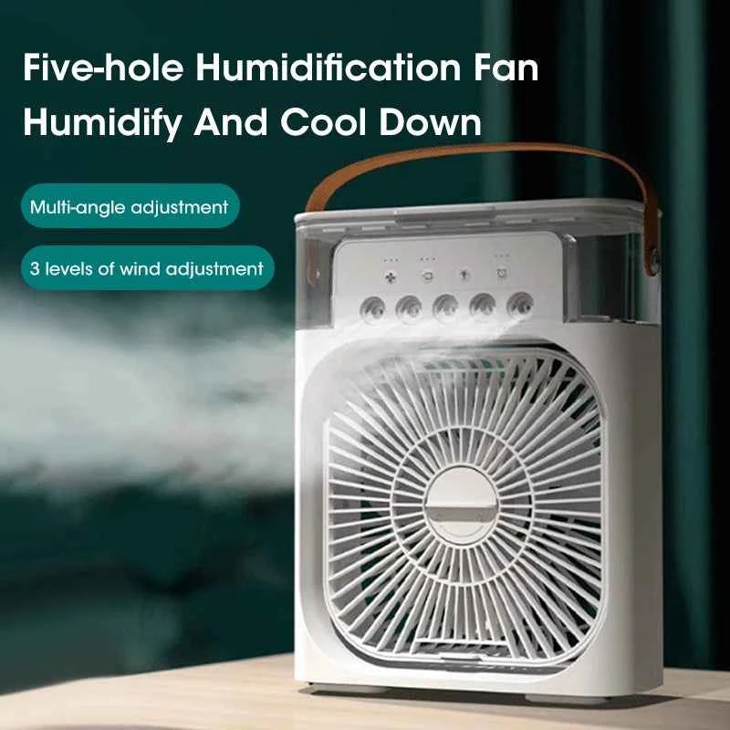 Five-Hole Spray Humidifying Fan Portable Water-cooling Fan 3 Speed