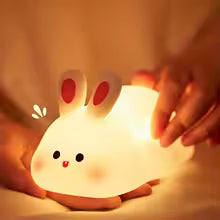 🐰 Soft Silicone Bunny Night Light – Touch Control Lamp for Kids’ Rooms & Gifts