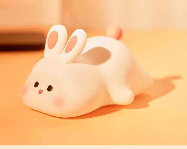 🐰 Soft Silicone Bunny Night Light – Touch Control Lamp for Kids’ Rooms & Gifts