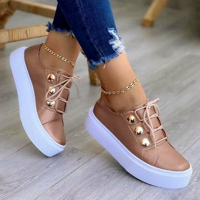 Light Breathable Female Running Shoes Casual Women Sneakers with stylish design and platform sole.