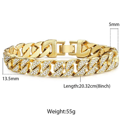 Miami Gold Curb Cuban Bracelet - Firebrands