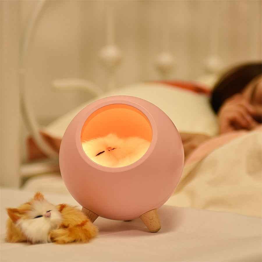 LED Cat Night Light - USB Touch Bionic Cat Lamp with Stepless Dimming for Room Decoration & Holiday Gifts