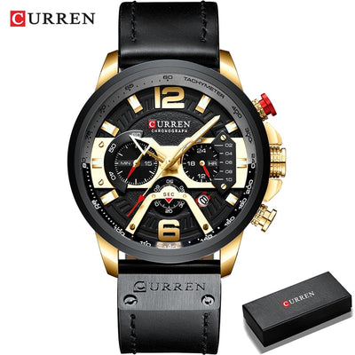 Military Leather Chronograph Wristwatch - Firebrands