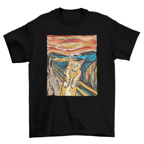 The Scream parody cat t-shirt - Firebrands