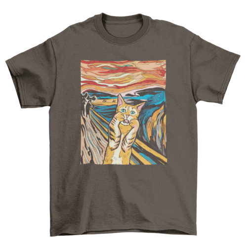 The Scream parody cat t-shirt - Firebrands