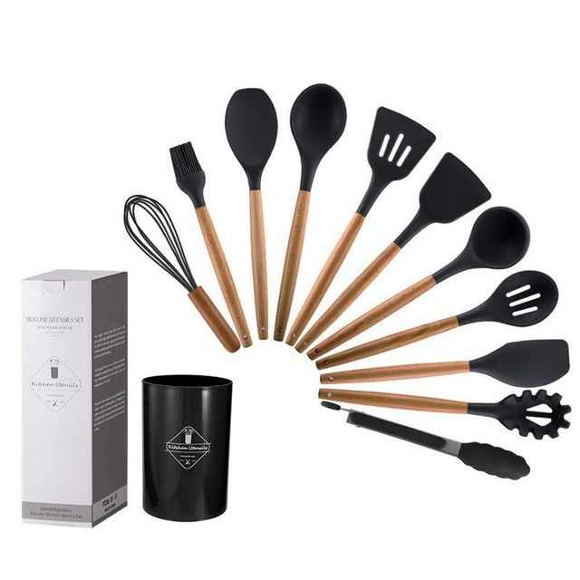 Non Stick Pot Spatula and Spoon - Essential Non Stick Spatula Set for Effortless Cooking