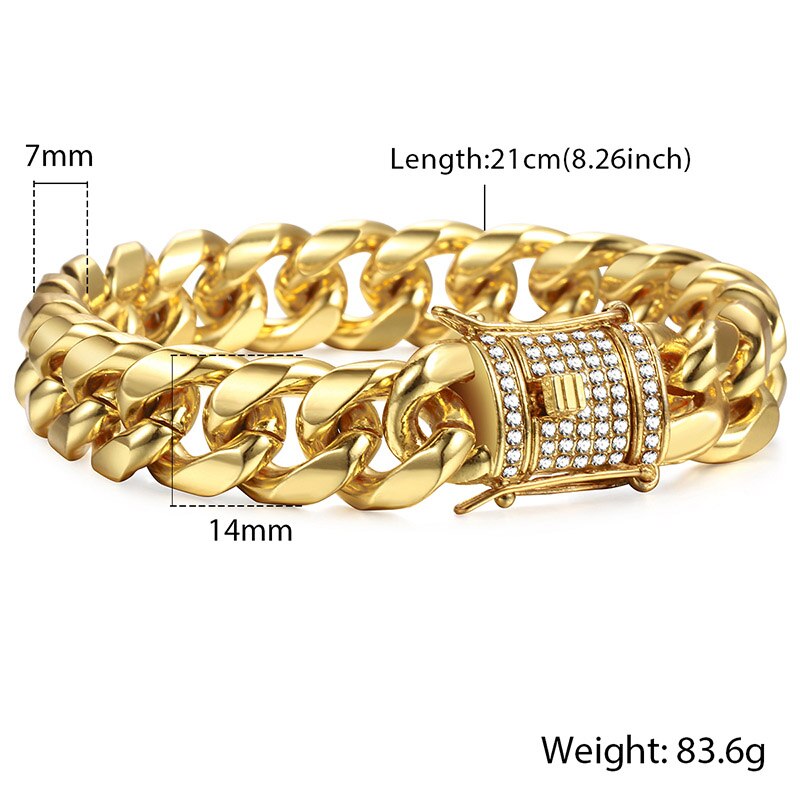 Miami Gold Curb Cuban Bracelet - Firebrands