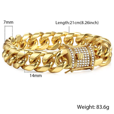 Miami Gold Curb Cuban Bracelet - Firebrands