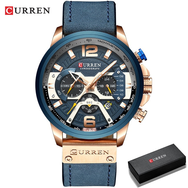 Military Leather Chronograph Wristwatch - Firebrands