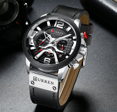 Military Leather Chronograph Wristwatch - Firebrands