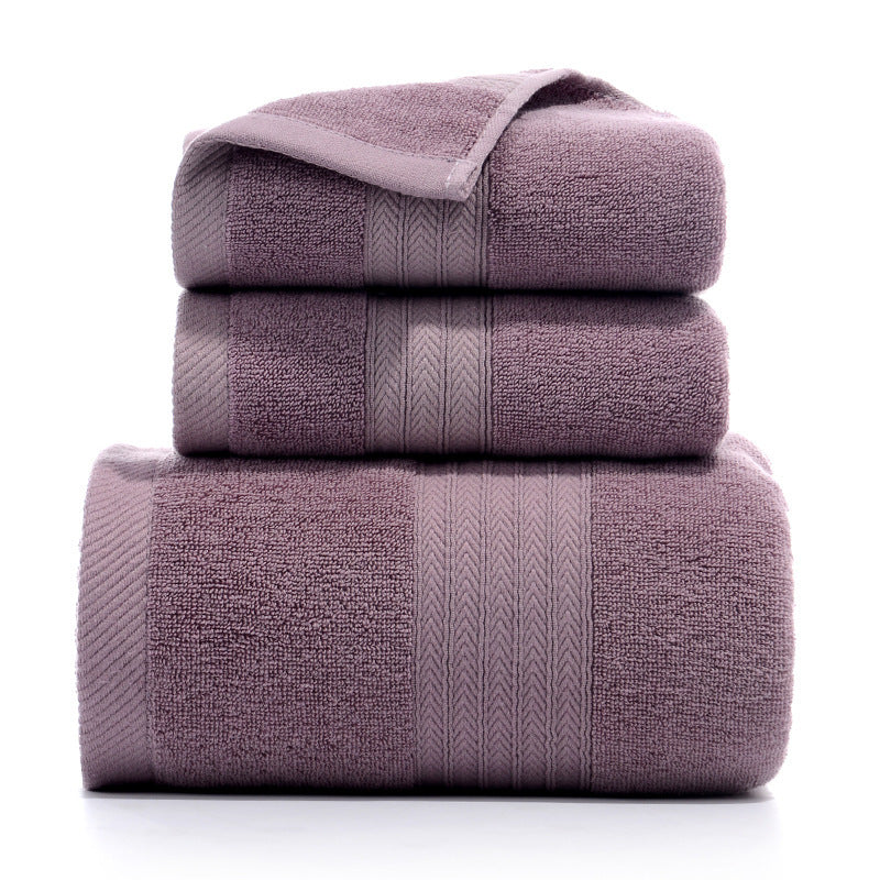 Ensemble de trois serviettes en pur coton avec serviette de bain pour les mains