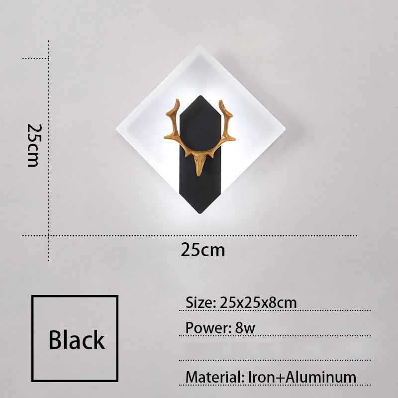 Acrylic Antlers Aisle Living Room Sofa Wall Light Bulb