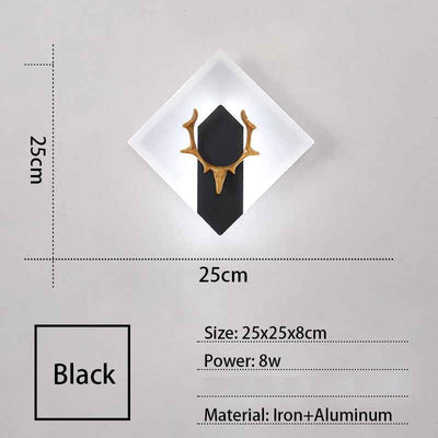 Acrylic Antlers Aisle Living Room Sofa Wall Light Bulb