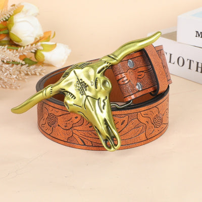Ceinture homme à boucle tête de vache
