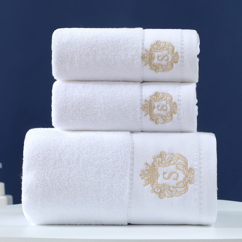 Ensemble de trois serviettes en pur coton avec serviette de bain pour les mains