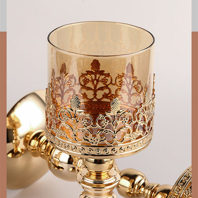 Crystal Candle Holder Creative Decoration Restaurant Metal Glass