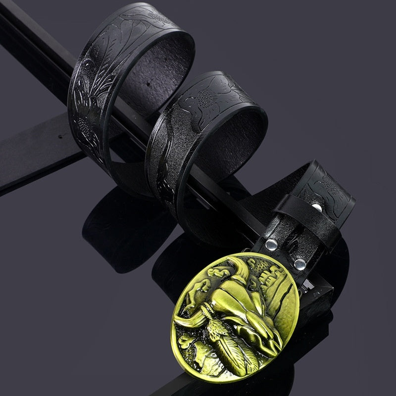 Ceinture homme à boucle tête de vache