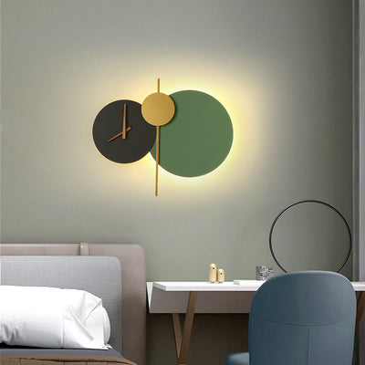 Background Wall Corridor Aisle Wall Clock Lights