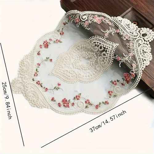 Vintage French Lace Embroidered Coaster and Placemat Decor