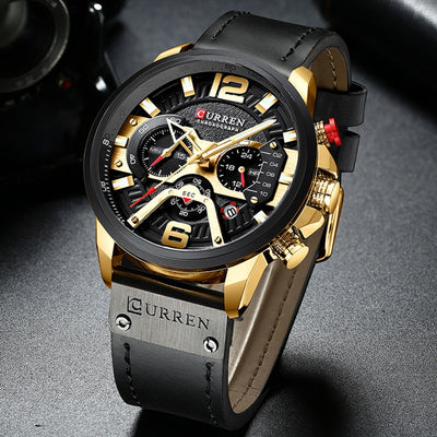 Military Leather Chronograph Wristwatch - Firebrands