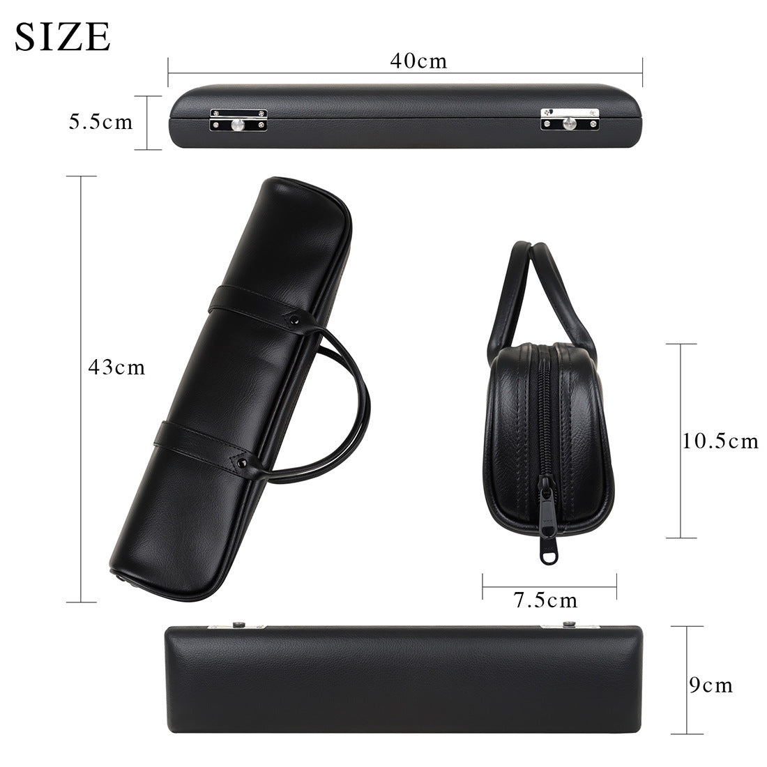 16-hole Leather Flute Portable Drop-resistant Protective Flute Storage Bag